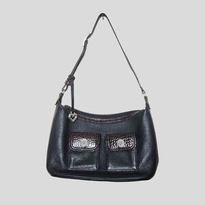 Brighton Black Brown Croc Embossed Purse